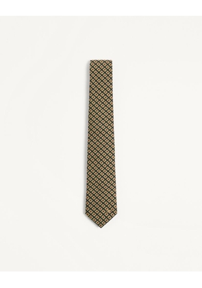 Valentino Garavani Valentie Cotton Jacquard Tie with Chamber Pattern and Vlogo Signature Detail Man MULTICOLOUR UNI