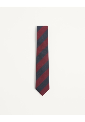 Valentino Garavani Valentie Jacquard Regimental Silk Tie Man BLUE/MAROON UNI