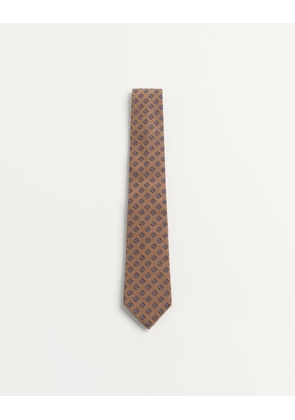Valentino Garavani Valentie Micro-Check Silk Tie Man BEIGE/BLACK UNI
