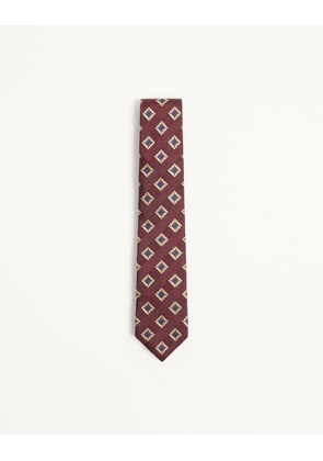 Valentino Garavani Valentie Patterned Tie In Silk, Wool, And Jacquard Man BORDEAUX/MULTICOLOUR UNI