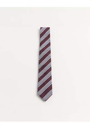 Valentino Garavani Valentie Striped Silk Tie Man MAROON/AZURE UNI