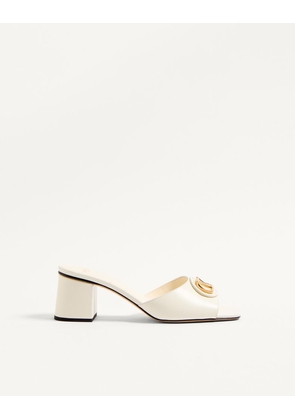 Valentino Garavani Vlogo Signature Slide Sandal In Calfskin 60Mm Woman IVORY 36