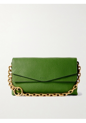 Gucci - Textured-leather Shoulder Bag - Green - One size