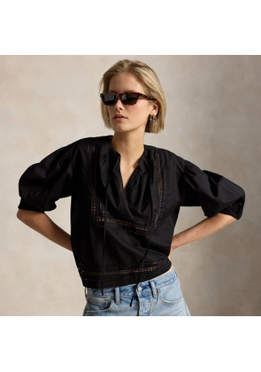 Lace-Trim Cotton Shirt