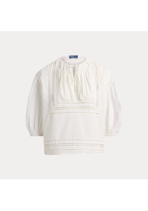 Lace-Trim Cotton Shirt
