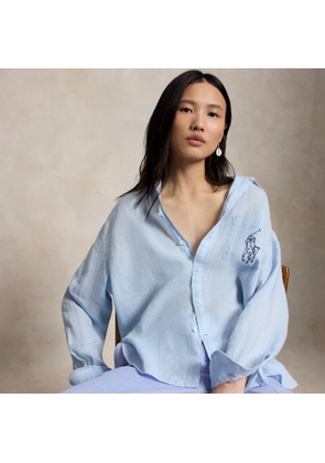 Oversize Fit Big Pony Linen Shirt