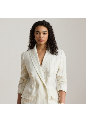Curve - Striped Linen Twill Blazer