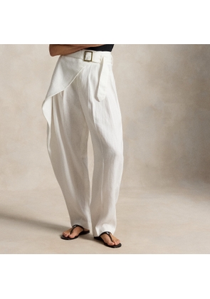 Linen Tapered Wrap Trousers