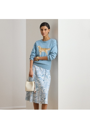 Paisley Crepe Midi Skirt