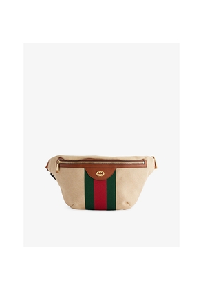 Mens Reselfridges Pre-Loved Gucci Web Canvas Belt Bag