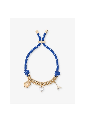 Womens Maje Asymmetric Brass and Cord Charm Bracelet
