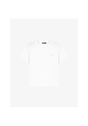 Womens Maje Embroidered-Logo Short-Sleeve Cotton T-Shirt