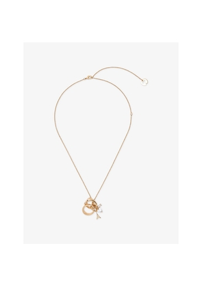 Womens Maje Ring-Detail Brass Pendant Necklace