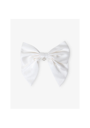 Womens Maje Charm-Embellished Silk Bow Barrette