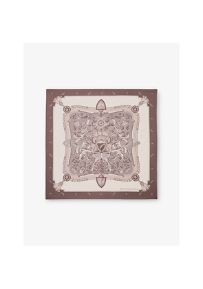 Womens Aspinal Of London Branded Square Silk Scarf