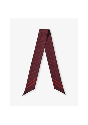 Womens Aspinal Of London Polka-Dot Skinny Silk Scarf