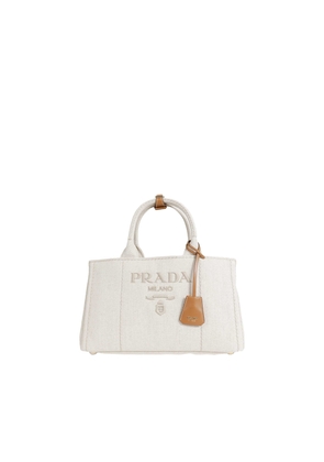 Prada Jardinière large linen blend handbag