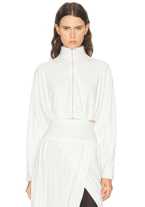 ALAÏA ALAΪA Draped Jacket in Blanc - White. Size 36 (also in 40).