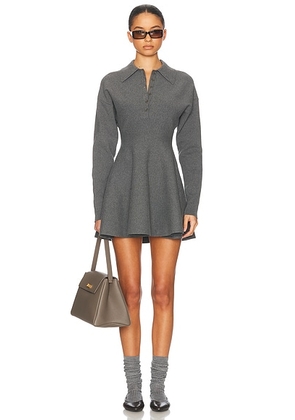 Helsa Saffron Mini Knit Dress in Heather Grey - Grey. Size S (also in ).