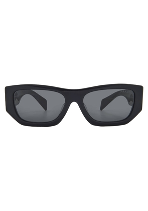 Prada Dark Grey Rectangular Unisex Sunglasses PR A01SF 16K08Z 55