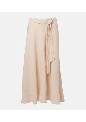 Velvet Malina linen midi skirt