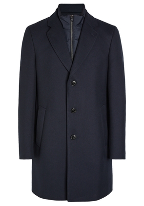 Boss Layered Cotton-blend Coat - Navy - 52 (UK42 / XL)