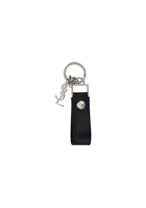 Saint Laurent Black Calf Leather Bos Taurus Keychain