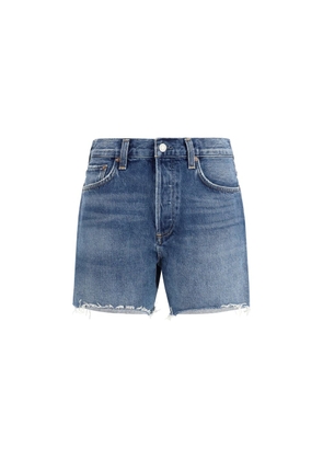 Agolde Blue Cotton Bermuda Shorts - W24