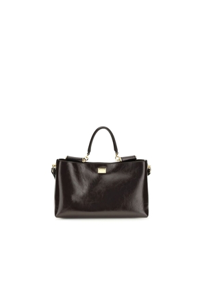Dolce & Gabbana Brown Calf Leather Bos Taurus Handbag