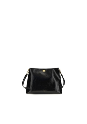 Dolce & Gabbana Black Calf Leather Bos Taurus Shoulder Bag