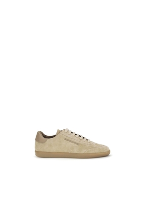 ZEGNA Beige Calf Leather Bos Taurus Low Top Sneakers - EU43/US10