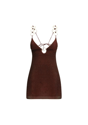 Oséree Brown Polyamide Cocktail Dress - L