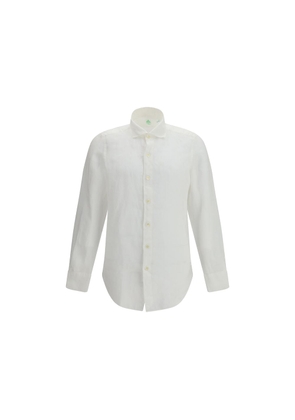 Finamore White Linen Dress Shirt - 40