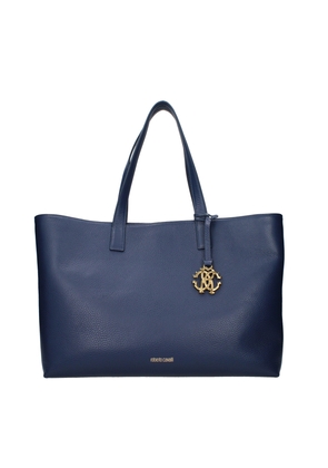 Roberto Cavalli Blue Leather Shoulder Bag