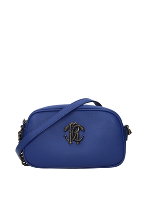 Roberto Cavalli Blue Leather Crossbody Bag