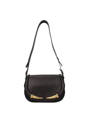 Roberto Cavalli Black Leather Shoulder Bag