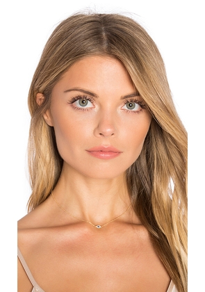 EF COLLECTION Diamond Evil Eye Necklace in Metallic Gold.