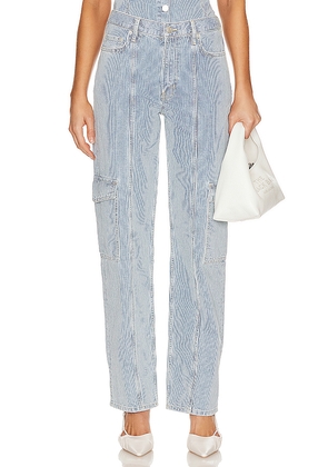 Ena Pelly Diana Denim Utility Jeans in Denim-Light. Size 27. Also in 24, 29.