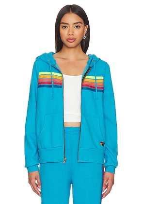 Aviator Nation 5 Stripe Zip Hoodie in Blue. Size S. Also in L.