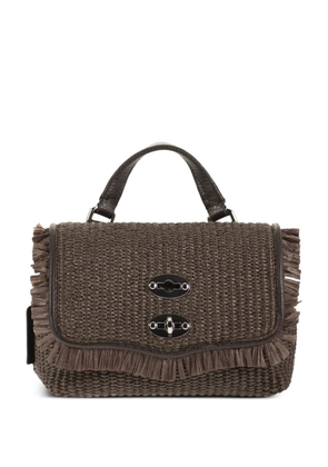 Zanellato baby Postina fringed woven raffia tote bag - Brown