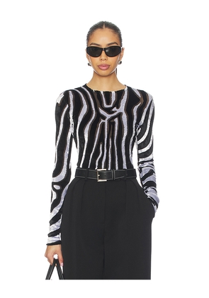 BALMAIN Zebra Bodycon Top in Black. Size 3. Also in 1.