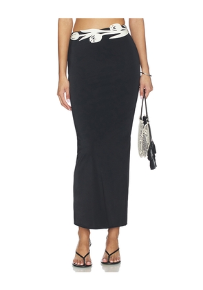 Bahia Maria Agata Long Skirt in Black,White. Size L. Also in M, S, XS.
