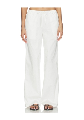 ALL THE WAYS Lyndzi Drawstring Pant in White. Size L. Also in M, S, XL, XS, XXS.