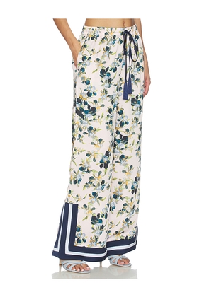 Cinq a Sept Trailing Iris Asher Pant in Rose,Blue. Size L. Also in M, S, XS.