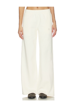 ANINE BING Kacey Monogram Sweatpant in Cream. Size L. Also in M, S, XS.