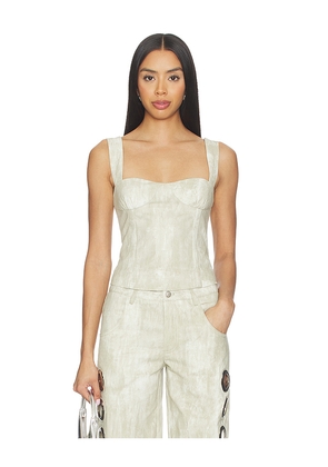 BY.DYLN Archer Top in White,Sage. Size L. Also in M, S, XL, XS.