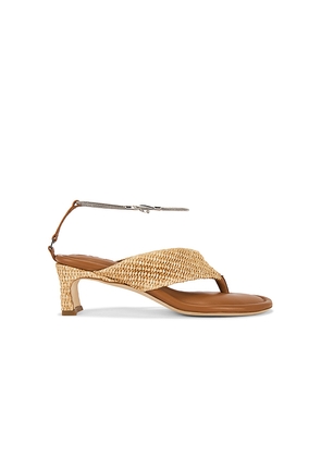 BY FAR Dasha Raffia Heel in Neutral. Size 36. Also in 37, 38, 39, 40, 41.
