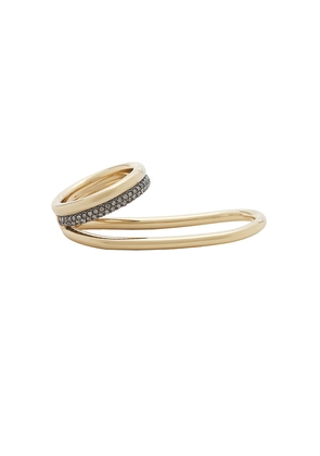 Demarson Farah Hand Ring in Metallic Gold.