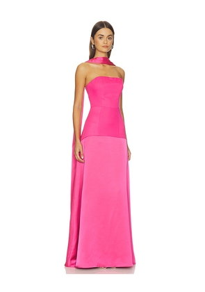 ELLIATT Noralyn Strapless Gown in Fuchsia. Size L. Also in M, S, XL, XS.