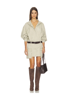 Courtney Zheng Drill Cargo Mini Dress in Beige. Size M. Also in S.